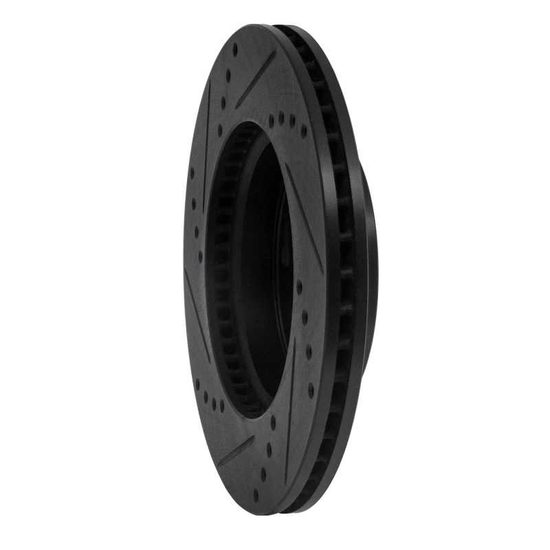 Acura ILX Brake Rotor (1) - Front Right - R1 Concepts - Drilled & Slotted - Black - `12-`15